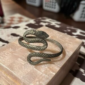 Silver snake cuff